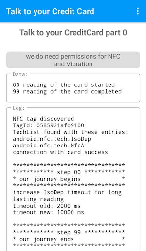 Talk to your Credit Card (Android NFC Java) 